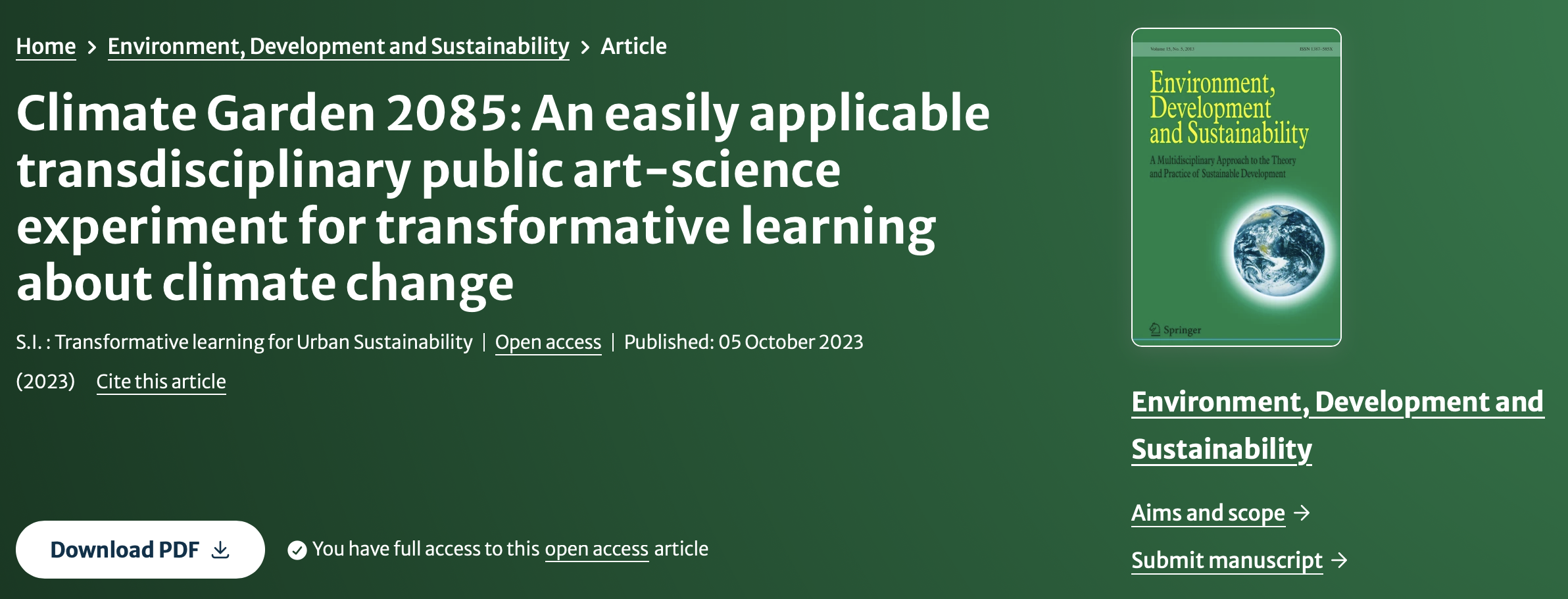 You are currently viewing Climate Garden 2085: A Model for Transformative Climate Education